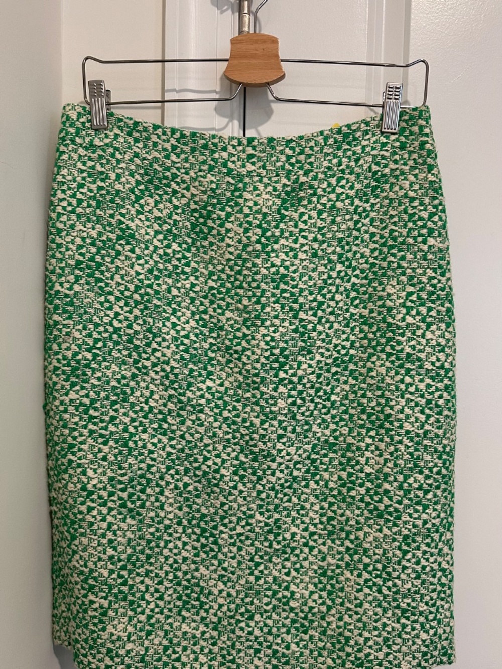 J. CREW No. 2 Green/Cream 'Tweed' Pencil Skirt 8